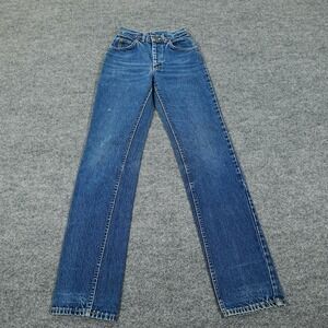 Vintage Lee Jeans Womens 24x33 Blue Medium Wash Straight High Rise Denim